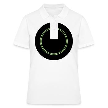 Bouton d’alimentation - Polo Femme - blanc - Devant - Ailine (174cm)