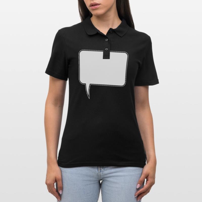 Speech bubble rectangle design Women's Polo Shirt