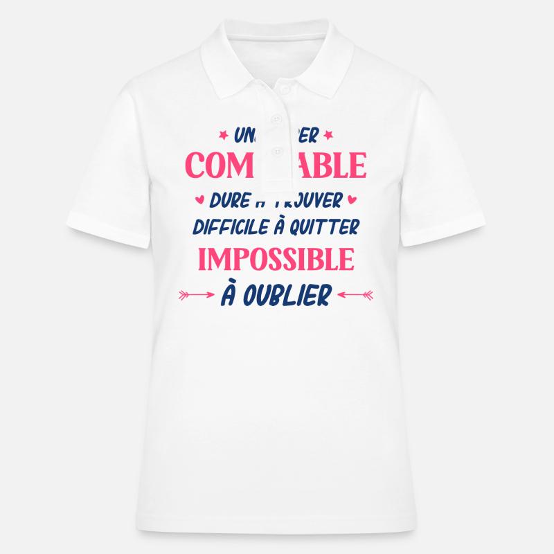 comptable - Polo Femme - blanc