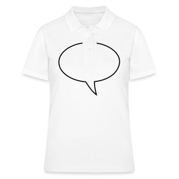 Conception de la bulle de dialogue à droite - Polo Femme - blanc - Devant - Ailine (174cm)