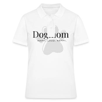 Maman chien – Poilue. Fort. Content. - Polo Femme - blanc - Devant - Ailine (174cm)