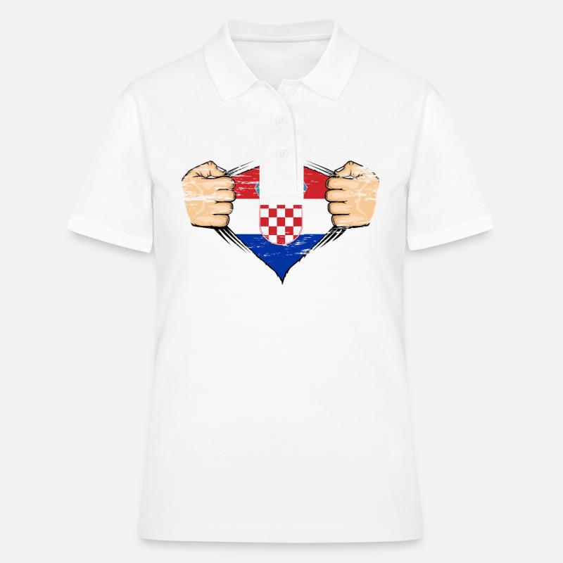 Drapeau de la Croatie utilisé - Polo Femme - blanc