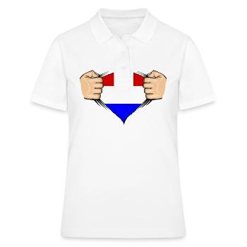 Conception du drapeau de la Hollande - Polo Femme - blanc - Devant - Ailine (174cm)