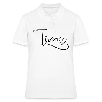 Tim Nom Prénom Décor de coeur - Polo Femme - blanc - Devant - Ailine (174cm)