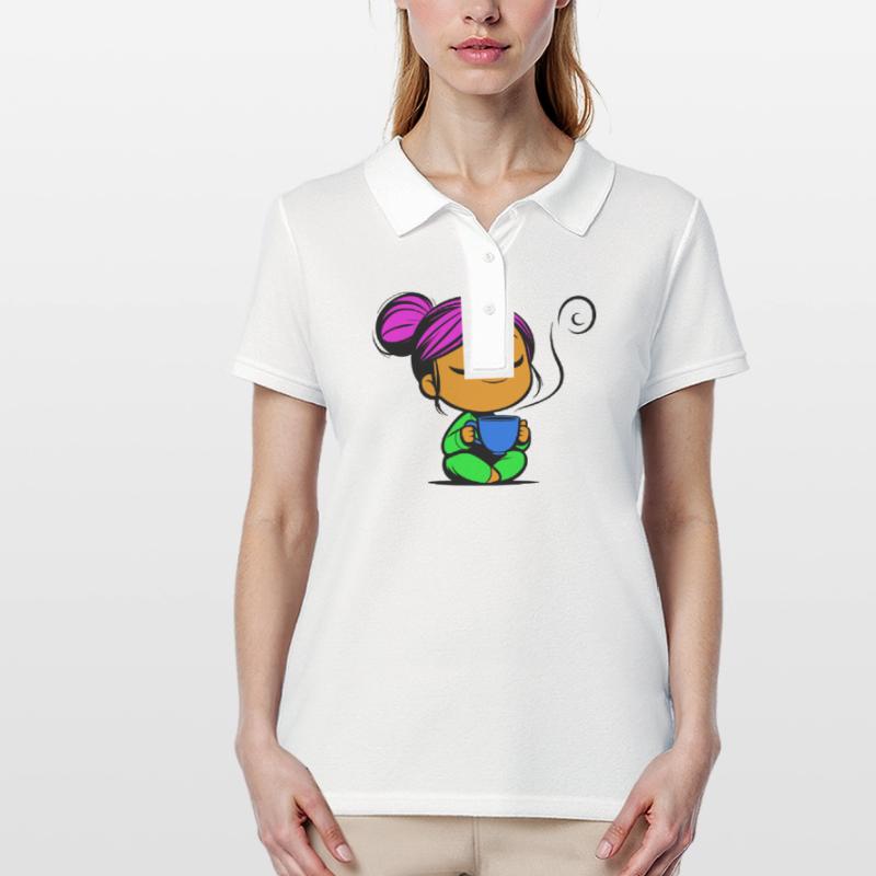 Tassmine enspannt mit einer Tasse Tee oder Kaffee Frauen Polo Shirt