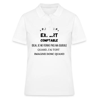 Je suis expert comptable - Polo Femme - blanc - Devant - Ailine (174cm)