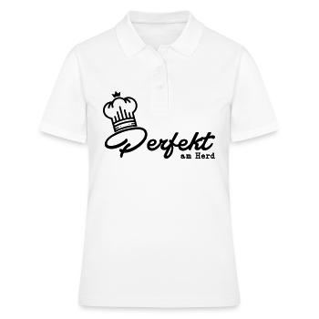 Perfekt am Herd - Frauen Polo Shirt - Weiß - Vorne - Ailine (174cm)