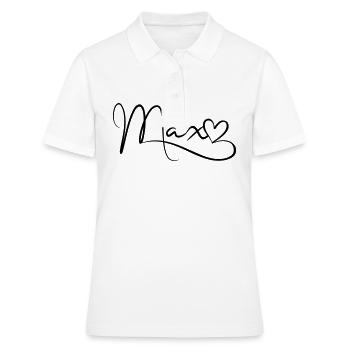 Max Surname First Name Heart Decor - Women's Polo Shirt - white - Front - Ailine (174cm)