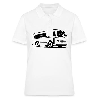 Bus - Frauen Polo Shirt - Weiß - Vorne - Ailine (174cm)