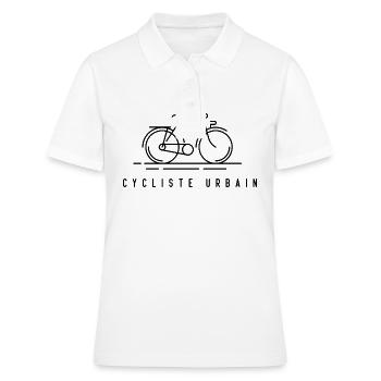 Cycliste urbain - Polo Femme - blanc - Devant - Ailine (174cm)