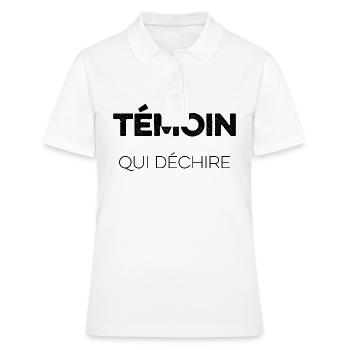 Témoin Qui Déchire - Polo Femme - blanc - Devant - Ailine (174cm)
