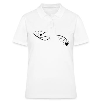 Glitter Heart Line - Women's Polo Shirt - white - Front - Ailine (174cm)