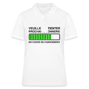 Bitte warten Weiter in Bearbeitung - Frauen Polo Shirt - Weiß - Vorne - Ailine (174cm)
