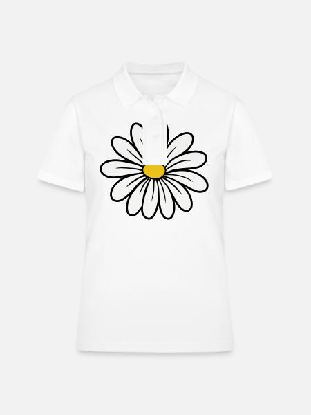 Gänseblümchen - Frauen Polo Shirt - Weiß