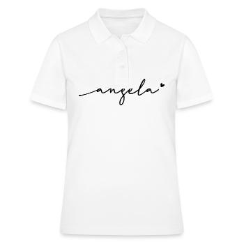 Angela Schreibschrift Name - Frauen Polo Shirt - Weiß - Vorne - Ailine (174cm)