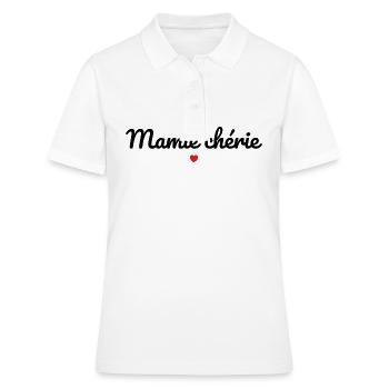 Maman chérie - Polo Femme - blanc - Devant - Ailine (174cm)