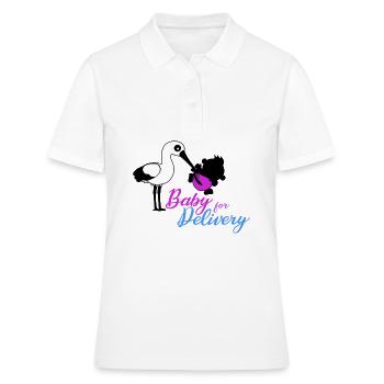 Naissance, bébé pour l'accouchement - naissance + accouchement - Polo Femme - blanc - Devant - Ailine (174cm)