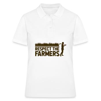 Respecter l'agriculteur - Respecter les agriculteurs - Polo Femme - blanc - Devant - Ailine (174cm)
