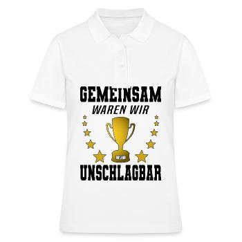 Pokal Abschiedsgeschenk Kollege Kollegin - Frauen Polo Shirt - Weiß - Vorne - Ailine (174cm)