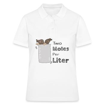 Chimiste laboratoire blagues de mots chimie Taupe litre pun - Polo Femme - blanc - Devant - Ailine (174cm)