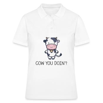 Étable ferme vache laitière fermier enfant vache vache - Polo Femme - blanc - Devant - Ailine (174cm)