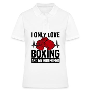 Boxer Boxhandschuhe Boxkampf Kampfsport - Frauen Polo Shirt - Weiß - Vorne - Ailine (174cm)