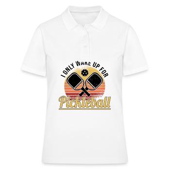 Pickleball Retro Love Dinking Pickleball Joueur - Polo Femme - blanc - Devant - Ailine (174cm)