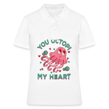 Tintenfisch Krake Oktopus Meer Tentakel Kraken - Frauen Polo Shirt - Weiß - Vorne - Ailine (174cm)