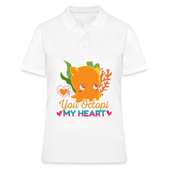 Tintenfisch Krake Oktopus Meer Tentakel Kraken - Frauen Polo Shirt - Weiß - Vorne - Ailine (174cm)