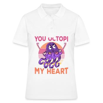 Tintenfisch Krake Oktopus Meer Tentakel Kraken - Frauen Polo Shirt - Weiß - Vorne - Ailine (174cm)