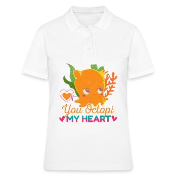 Tintenfisch Krake Oktopus Meer Tentakel Kraken - Frauen Polo Shirt - Weiß - Vorne - Ailine (174cm)