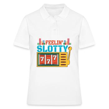 Kasino Glücksspiel Spielautomat Kartenspiel - Frauen Polo Shirt - Weiß - Vorne - Ailine (174cm)