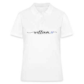 William Name Calligraphie Police - Polo Femme - blanc - Devant - Ailine (174cm)