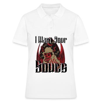 Satan Belzébuth Diable Gothique Pentagramme Mystique - Polo Femme - blanc - Devant - Ailine (174cm)