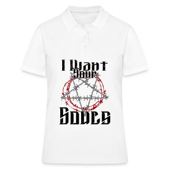 Satan Belzébuth Diable Gothique Pentagramme Mystique - Polo Femme - blanc - Devant - Ailine (174cm)