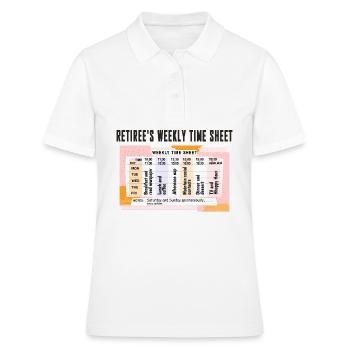 Daily Retiree Routine, Relaxed Retirement Schedule - Women's Polo Shirt - white - Front - Ailine (174cm)