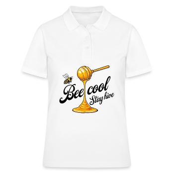 Bienen und Honig Motiv - Bee Cool Stay Hive - Frauen Polo Shirt - Weiß - Vorne - Ailine (174cm)
