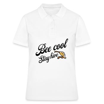 Bienen und Honig - Bee Cool Stay Hive - Frauen Polo Shirt - Weiß - Vorne - Ailine (174cm)