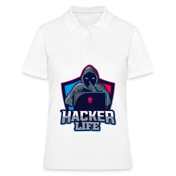 Hacker Life - Polo Femme - blanc - Devant - Ailine (174cm)