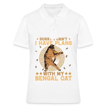 Désolé, je ne peux pas avoir de plans avec mon chat Bengal - Polo Femme - blanc - Devant - Ailine (174cm)