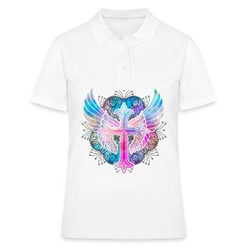 Croix du christianisme - Polo Femme - blanc - Devant - Ailine (174cm)