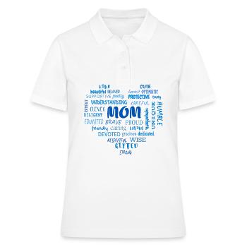 Meilleures qualités de mère et qualités de maman - Polo Femme - blanc - Devant - Ailine (174cm)