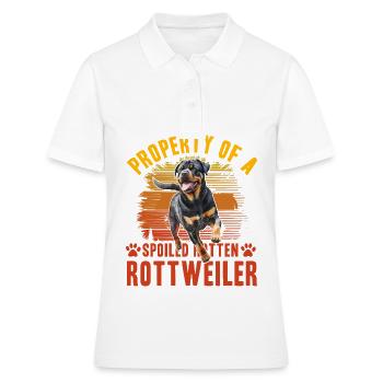 Propriété d’un Rottweiler pourri gâté - Polo Femme - blanc - Devant - Ailine (174cm)