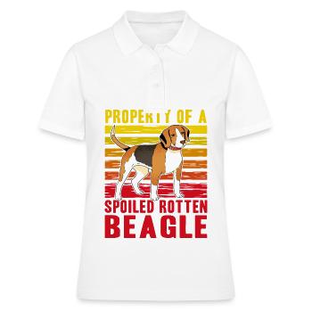 Propriété d’un Beagle pourri gâté - Polo Femme - blanc - Devant - Ailine (174cm)