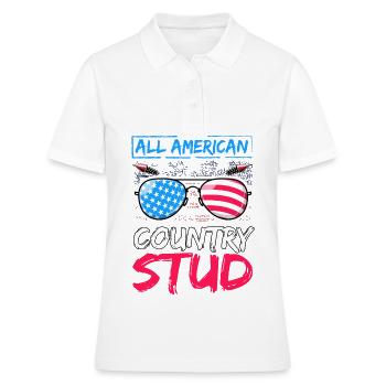 All American Country Stud - Frauen Polo Shirt - Weiß - Vorne - Ailine (174cm)