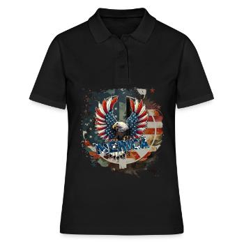 July 4 - Women's Polo Shirt - black - Front - Ailine (174cm)