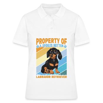Propriété d’un Labrador Retriever pourri gâté - Polo Femme - blanc - Devant - Ailine (174cm)