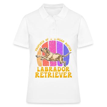 Propriété d’un Labrador Retriever pourri gâté - Polo Femme - blanc - Devant - Ailine (174cm)