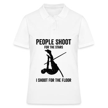 Lustiger Stabhochsprung Stabhochsprung - Frauen Polo Shirt - Weiß - Vorne - Ailine (174cm)