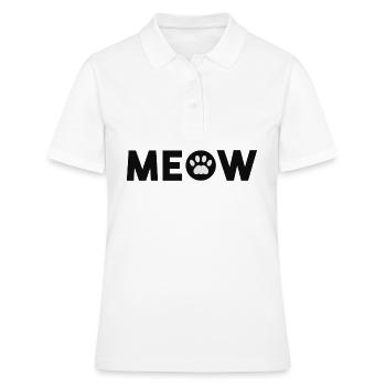 miaou chat pattes miaou chat - Polo Femme - blanc - Devant - Ailine (174cm)